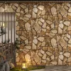 Wallpapers Vintage Stone Wall Papers 3 D Wateroproof PVC Rock Wallpaper Roll For Bar Shop Restaurant Walls Background Decor Papel De Parede