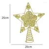 Juldekorationer dekoration Xmas Tree Top Gold Star Ornament 1pcs