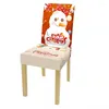 Chair Covers Kitchen Dining Removable Elastic Seat Cover Christmas Slide Santa Printing