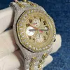 2022 New Version ston Watch Gold&Sier PASS TT Mens VVS diamonds top quality Automatic ETA movement Luxury Iced Out 2-Tone