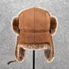 Bérets hommes femmes unisexe hiver chaud Bomber chapeaux solide moelleux fausse fourrure casquette chapeaux Bonnet russe Ushanka chapeau avec rabat d'oreille