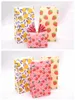 Gift Wrap Fruits Kraft Paper Bags Candy Bag Treat Packaging Open Top Home Wedding Christmas Craft 5pcs/lot