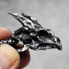 Colares pendentes Colar de crânio de dragão 316l Aço inoxidável Retro Dinosaur Skeleton Men Chain Rock Punk para um amigo de joias masculinas Presente
