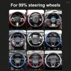 Steering Wheel Covers Universal 38cm Car Cover Interior Accessories Carbon Fiber Anti-Slip Black/Red/Blue/Pink