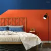 Wallpapers moderne lange vezels effen kleur muur papier koninklijk blauw oranje voor woonkamer slaapkamer achtergrond niet geweven papelcontact