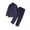 Men's Sleepwear 2022 Spring Autumn Pijamas Men Casual Plaid Pajama Sets Male Cotton Suit Men's Turn-down Collar Shirt & Pants XXL