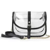 Sac transparent pour femme sac fourre-tout à bandoulière mode approuvé par le stade MINI sac à main à bandoulière Transparent pour événement sportif Festival de Concert