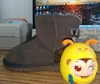 Заводская горячая подлинная кожаная роман L Bow и U Women Snow Boots Мягкие удобные мех овчины Держите теплые ботинки Красивый подарок 5062G