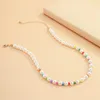 Choker Fashion Wedding Pearl Necklace For Women Geometric Candy Color Beads Party Jewelry Collier De Perles