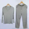 Men's Sleepwear Modal Pajama Sets For Men Long-sleeved Trousers Thin Section Casual Solid Color V-neck Pyjama Homme Home Clothing