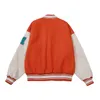 Veste de baseball vintage LETTRE DE BRODE HIP HOP COULEUR BLOC DE COURT