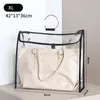 Sacos de poeira de bolsa Organizador de armazenamento de bolsa transparente para saco de armazenamento pendurado no armário para bolsas com alças e ganchos 4 tamanho