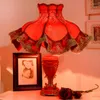 Table Lamps European Red Lamp Bedside Bedroom Living Room Desk Wedding Home Decor Led Stand Light Fixtures Nightstand