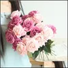 Decoratieve bloemen kransen 50 stks decor rozen kunstbloemen zijden bloemen latex real touch rozen bruiloft boeket thuisfeest desig dhrl9