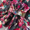 Винтажный воротник мини -цветочный платье фонарь рукав 2022 Элегантные рубашки с пуговицами на кнопке