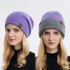 Boinas femininas outono e chapéus de malha de inverno para homens moda macia de cor mole de cores sólidas casal quente