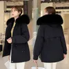 Parka da donna imbottito in pile foderato in pile Cappotto invernale Giacca con cappuccio con tasche Grande pelliccia sintetica Parka caldo Capispalla femminile