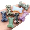 Wholesale Natural Mixed Materials Grey Agate Gemstone Crystal Dog Bone Carving For Home Decoration