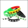 Jelly 50Pcs/Lot Mti Color Maple Leaf Bracelet Classic Printed Hip Hop Sile Wristband Promotion Gift Sil Wristband Drop Delivery 20 Dhtul