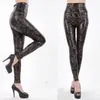 Женские леггинсы Женщины Pu Faux Leghing Leggings Leggings Snake Skin Print Leggins Высокие талию эластичные узкие карандаш Брюки Bodycon Slim Pants T221020