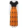 Casual Dresses Women Sexig kort ärm Skeleton Print Cocktail Party Elegant modeklänning för dop tunika juniorer