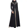 Abbigliamento etnico Donsignet Abito musulmano Moda Abaya Dubai Appliques Turchia Donna Elegante lungo