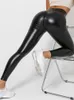 Kvinnors leggings asheywr sexig ljusa läder leggings kvinnor hög midja elastisk svart push up leggins mager pu läder jegings ny kvinna t221020