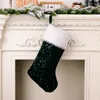 Kerstkousen Decoratie Parnas Stocking met faux bontmoordmandstof Xmas open hangende ornament sokken XBJK2210