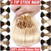 100g/pack I tips hårförlängning stick förkunnad fusion rakt hår 100 strängar/pack