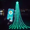 305 LED Luci a cascata a cascata 9FT Bluetooth APP Controllo Pixel Luce a colori 9 gocce Illuminazione a sospensione con Topper a stella per decorazioni per feste