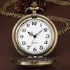 Pocket Watches Vintage Watch Roman Siffror Hollow Bronze Quartz Necklace Pendant Gift for Men Women Reloj de Bolsillo