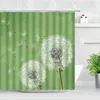 Tende da doccia Semplice floreale Tarassaco Farfalla Acquerello Fiore naturale Tenda da bagno Decorazioni per la casa Schermo in tessuto di poliestere