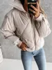 Damesgeul Lagen Oversized puffer jas Vrouwen lange mouw gewatteerde mode katoenen gekatelde parka losse casual turndown kraag ritssluiting