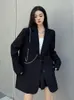 Jackets femininos harajuku preto blazer casaco mulheres combinam punk gótico solto coreano streetwear elegante temperamento kurtka damska