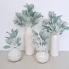 Decorative Flowers 8Pcs Artificial Flocked Lambs Ear Leaves Stems Faux Lamb's Branches Picks Greenery Sprays For Vase Bouquet Wreath