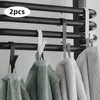 Hooks 2PCS Space Aluminum Bathroom Radiator Towel Holder For Kitchen Cabinets Door Back Hook Key Clothes Scarfs Hat Organizer