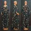 Ethnische Kleidung Drucken Kaftan Abaya Breite Bein Hosen Sets Afrikanische Kleidung Für Frauen 2022 Sommer Chiffon Maxi Kleider Casual 2 stück Set Boubou