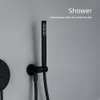 Bathroom Shower Heads Rain Shower Faucet System Set Bathroom Bath Mixer Tap Matt Black Rose Brass Diverter Hand Held 816" Head Wall Arm Kit 221021