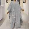 Ethnische Kleidung Drucken Kaftan Abaya Breite Bein Hosen Sets Afrikanische Kleidung Für Frauen 2022 Sommer Chiffon Maxi Kleider Casual 2 stück Set Boubou