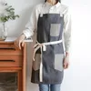 Aprons Denim Bib Leather Chef Kitchen Apron Women Men Barista Bartender Pockets Home Barber Coffee Restaurant Protective Pinafore