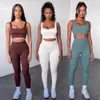 Yoga Outfits Ribbed Yoga Set Sportswear Women Suit For fitness Seamless Sports Suit Workout Clothes Tracksuit Sports Outfit Gym Clothing Wear 221021