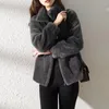Dames bont donzige faux jas Parka femme winter warme jassen rits zipper lange mouw jassen voor vrouwen 2022 Koreaanse parka's groene rode mode