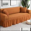 Housses de chaise Imperméable Solide Couleur Élastique Canapé Er Pour Salon Imprimé Plaid Stretch Sectionnel Pantoufles Couch L Forme 201 Drop D Dhsbb