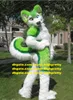 Plush Furry Green Husky Dog Fox Wolf Fursuit Mascot Costume Adult Cartoon Character Outfit Mega-event Advertising Drive zz7596