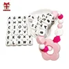 BOBO.BOX 12mm 100pcs Silicone Letters Food Grade Chewing English Alphabe Beads DIY Baby Teething Toys Pacifier Pendant 211106