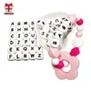 Bobo.box 12 mm 100 stcs siliconen letters voedselkwaliteit kauwen Engelse alfabe kralen diy baby kinderziektes speelgoed fopspeen hanger 211106