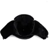 Berets hanxi grube rosyjskie kapelusz zima kobiety Kobiety Balaklava Beanie Earflap Trapper Snow Ski Cap Windproof Ushanka Fur Bomber