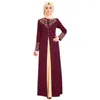 Abbigliamento etnico Donsignet Abito musulmano Moda Abaya Dubai Appliques Turchia Donna Elegante lungo