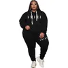 Kvinnor 3xl 4xl Tracksuits Plus Size Large Fashion Casual Sports Putt Two Piece tröja för kvinnor