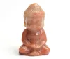 2.0 Inches Natural Chakra Quartz Rhodonite Tiger Eye Stone Carved Crystal Healing Sitting Meditation Buddha Statue